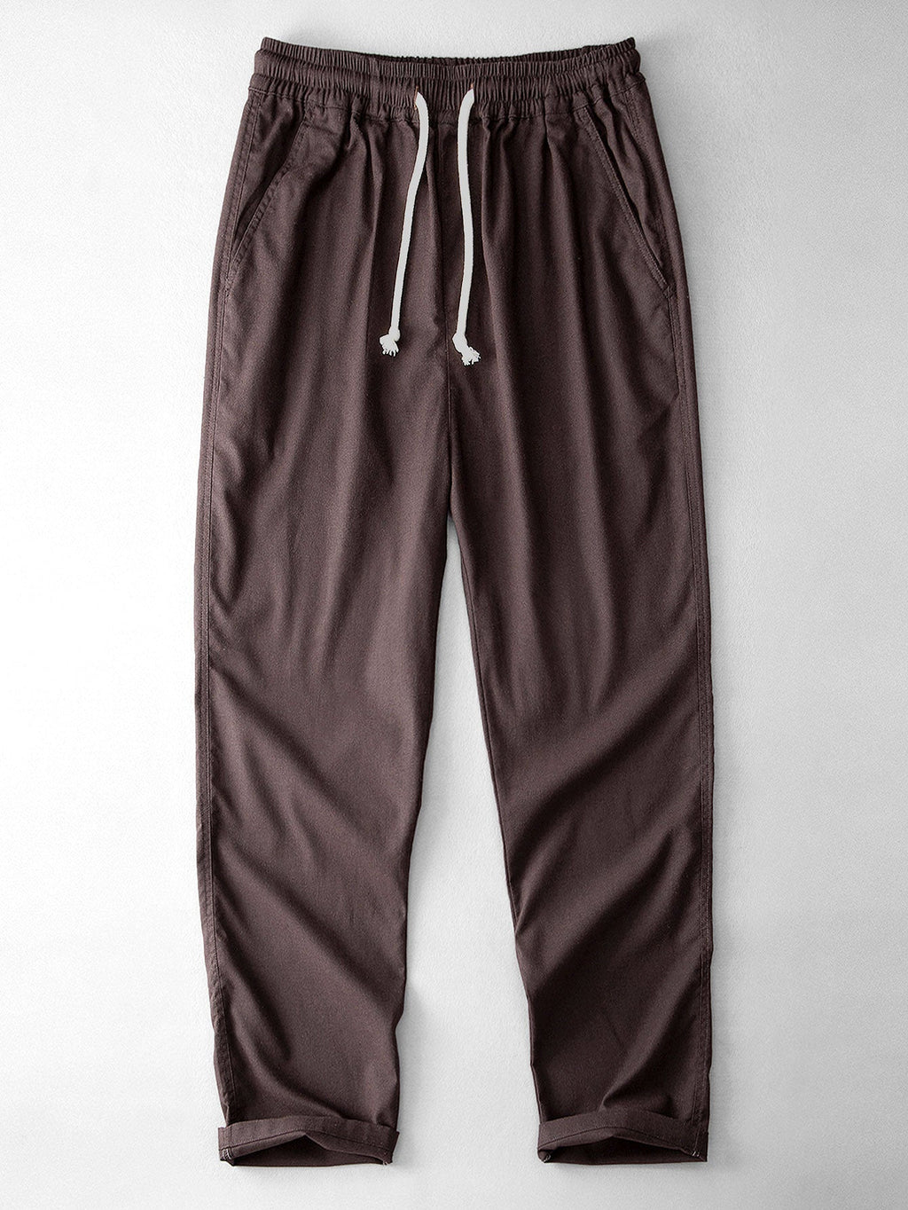 Contrast Stitching Linen Rayon Blend Cuban Shirt & Straight Leg Linen Pants