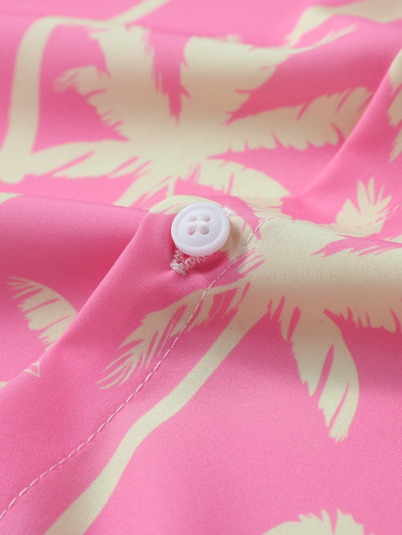 Palm Tree Print Button Up Shirt & Swim Shorts