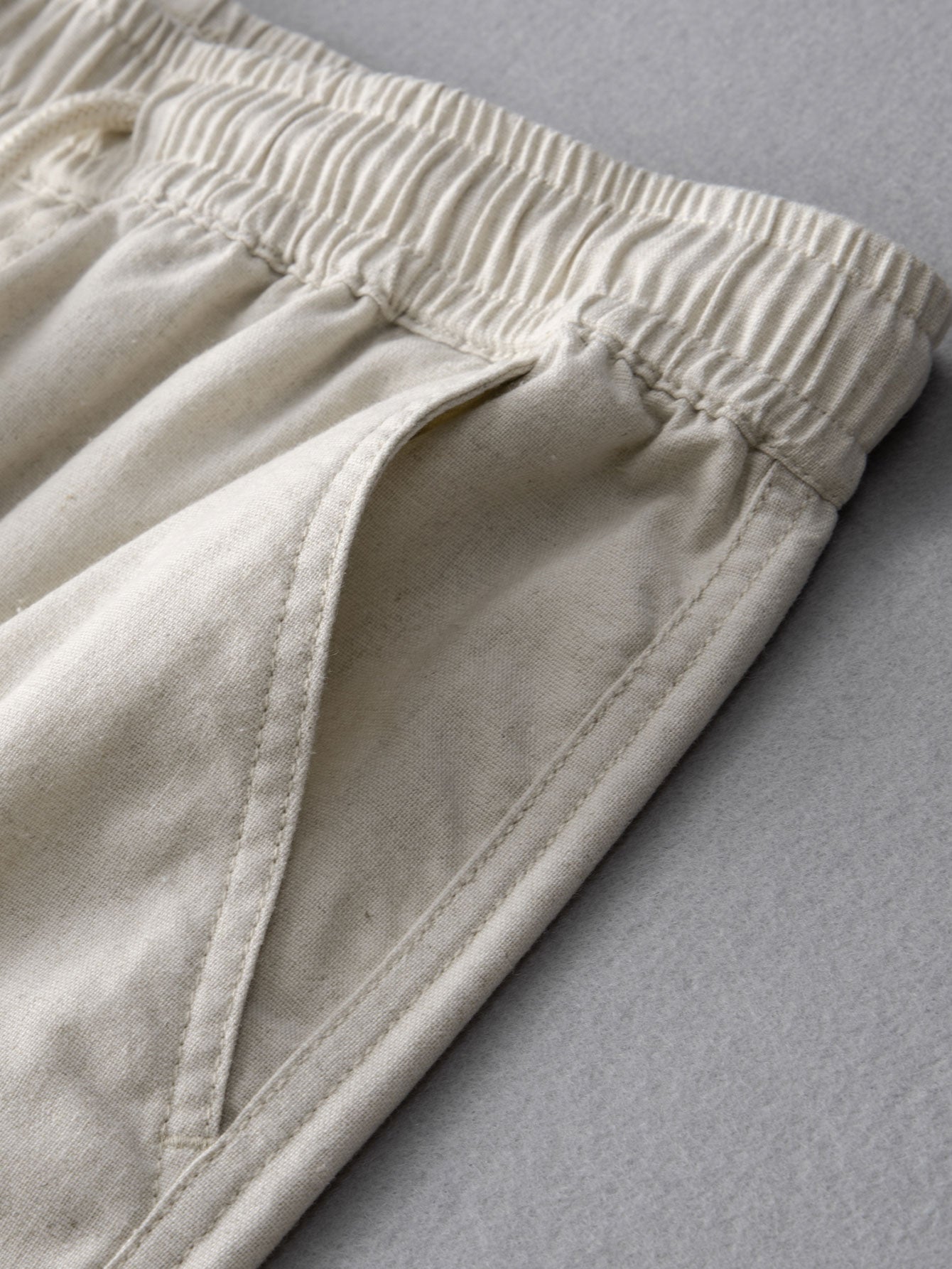 Contrast Stitching Linen Rayon Blend Cuban Shirt & Straight Leg Linen Pants