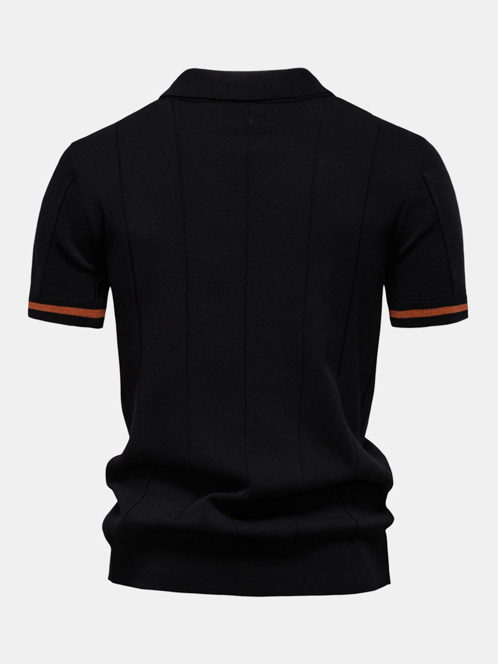Contrast Trim Zipper Knit Polo Shirt & Elastic Waist Chino Shorts