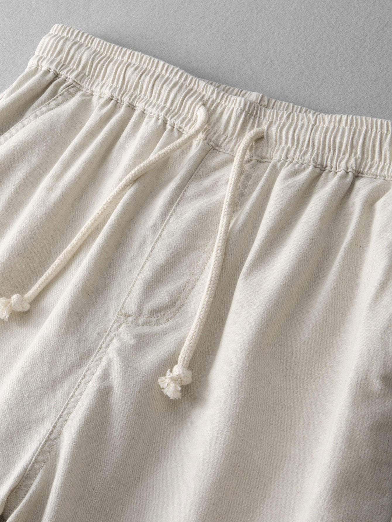 Contrast Stitching Linen Rayon Blend Cuban Shirt & Straight Leg Linen Pants