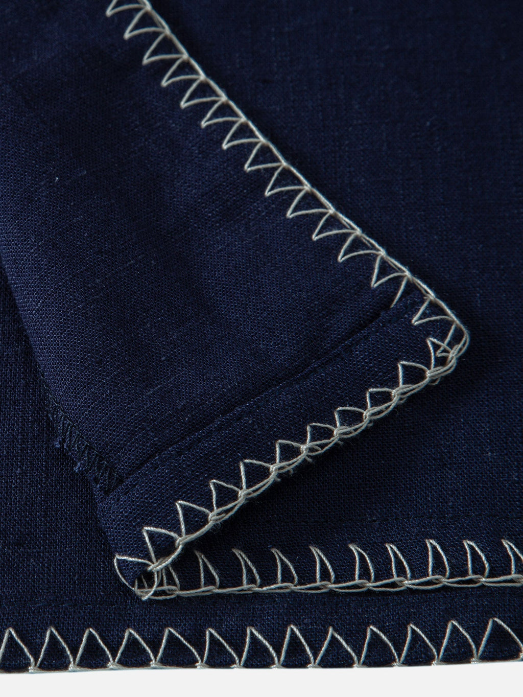 Contrast Stitching Linen Rayon Blend Cuban Shirt & Straight Leg Linen Pants