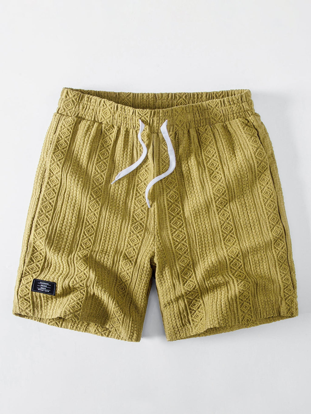 Geometry Jacquard Button Up Shirt & Drawstring 8" Shorts Set