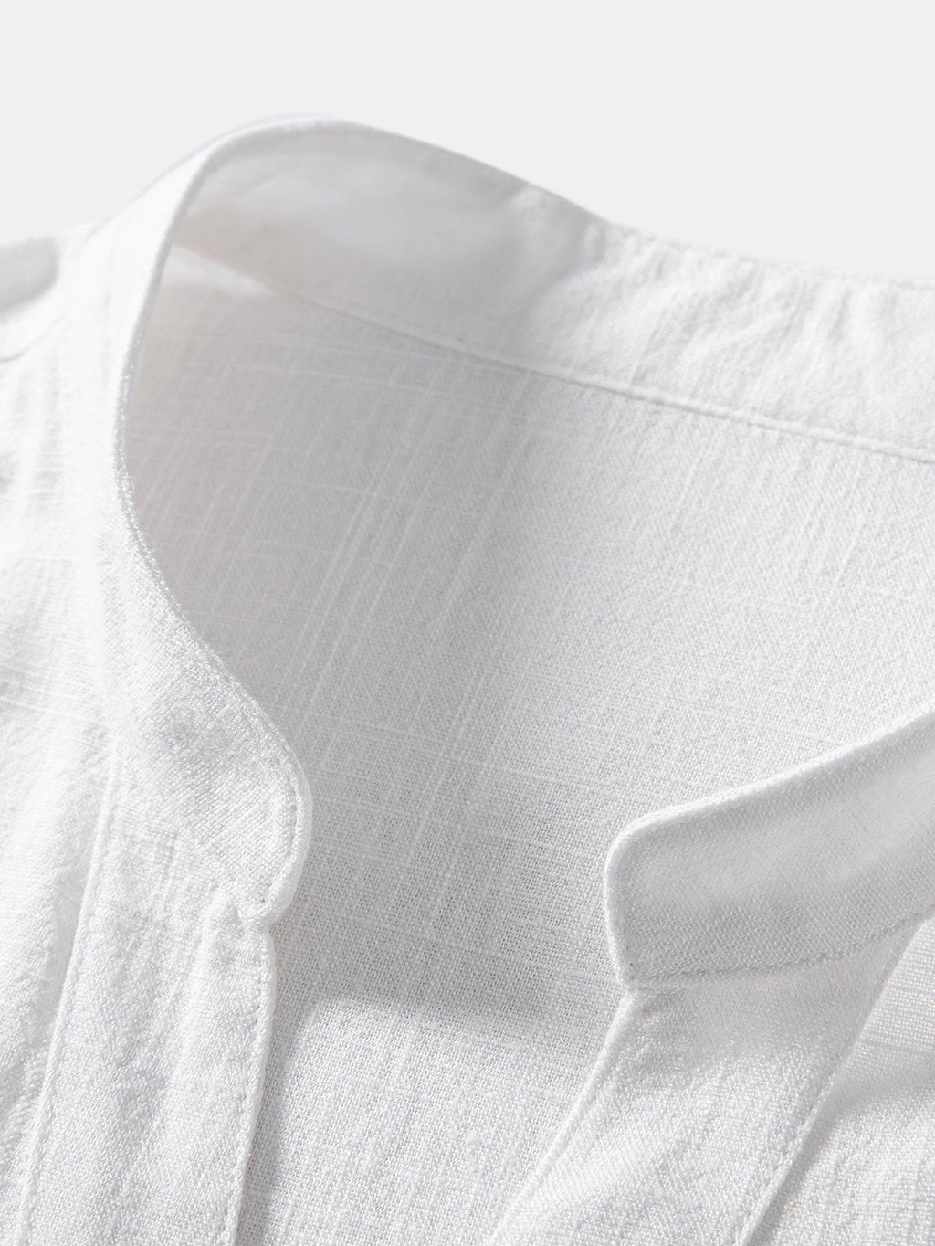 Short Sleeve V Neck Linen Rayon Blend Shirt & Linen Blend Drawstring 7" Shorts