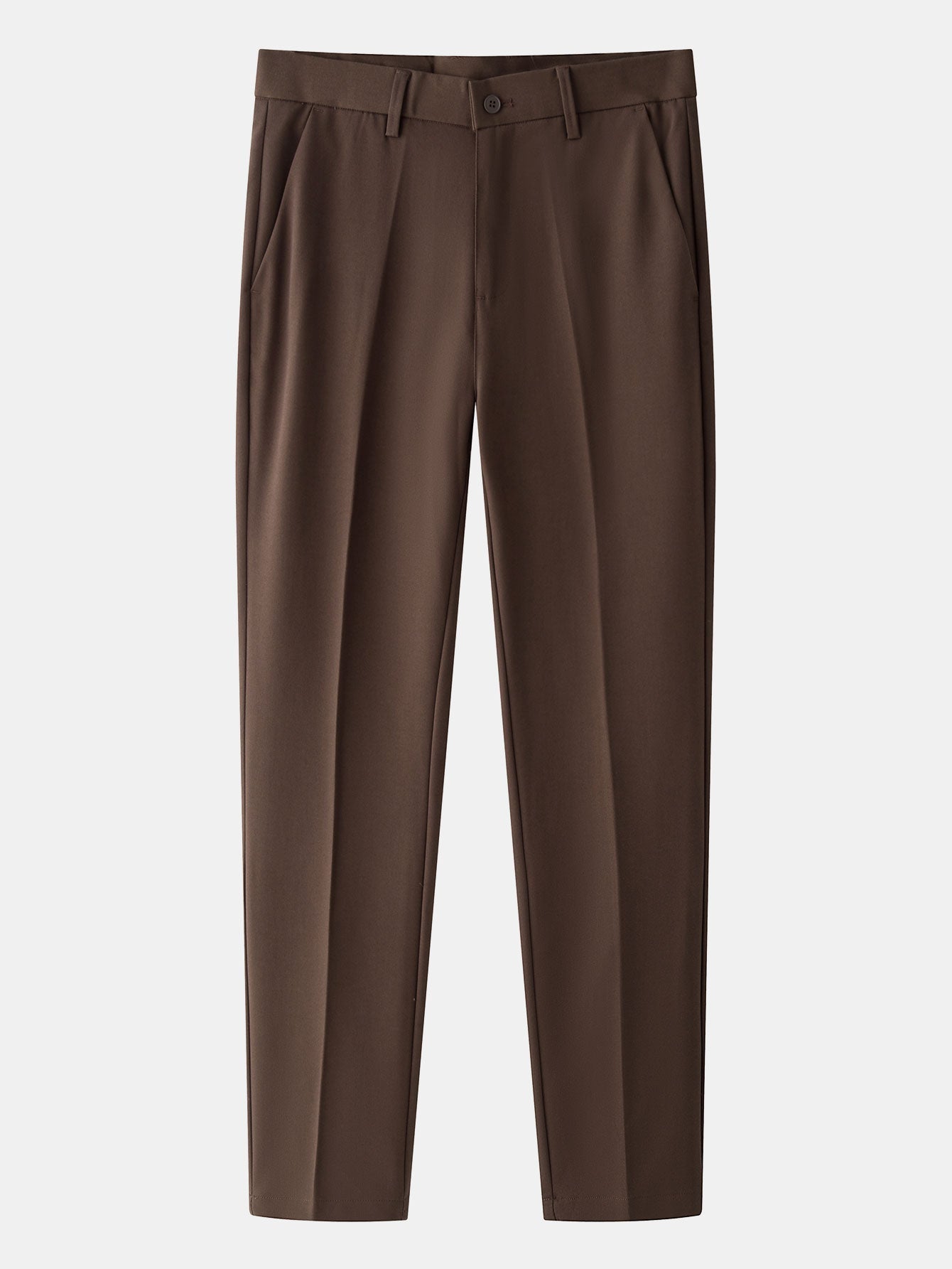Stripe Johnny Collar Knit Polo & Slim Fit Tapered Trousers