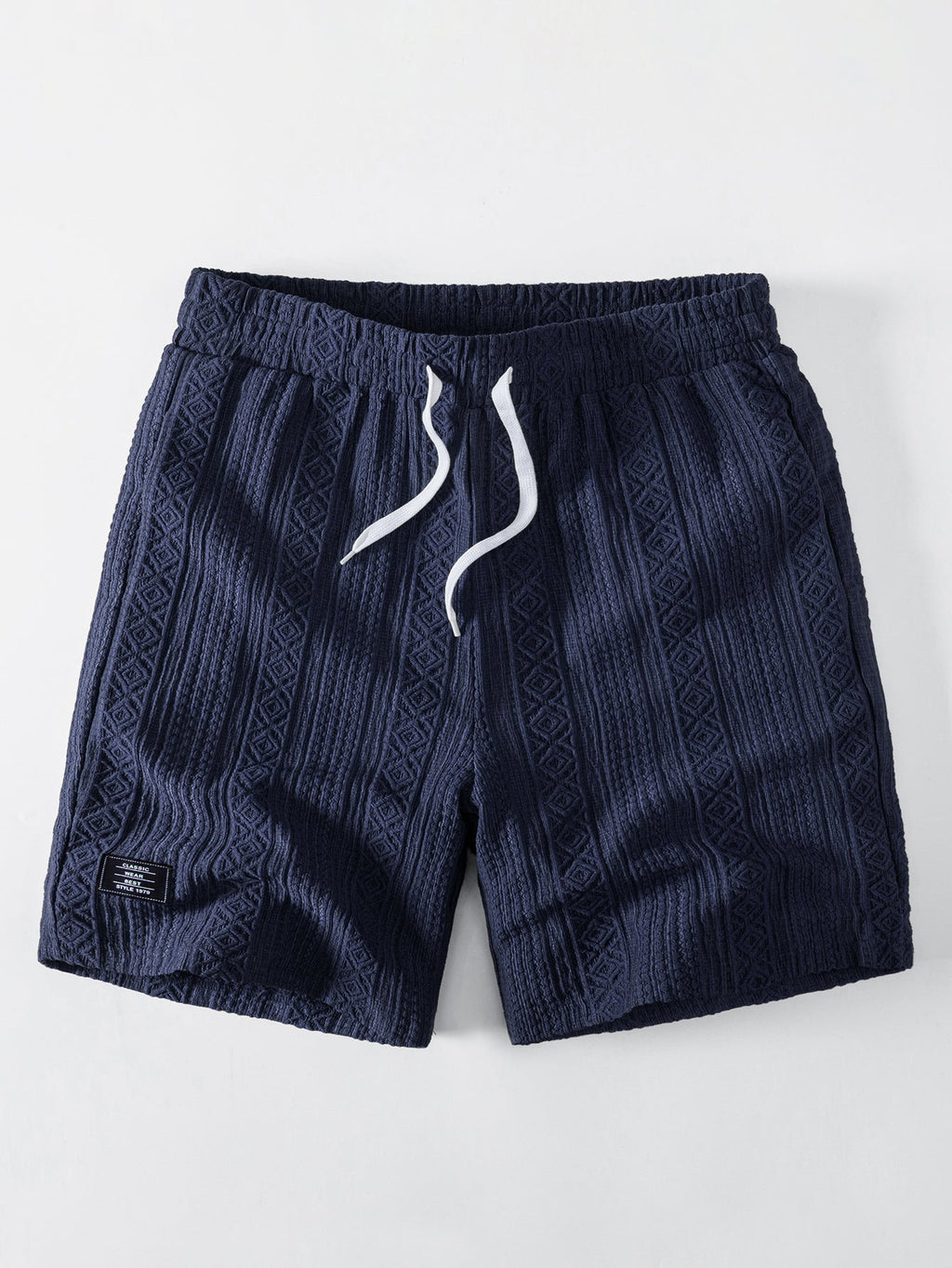 Geometry Jacquard Button Up Shirt & Drawstring 8" Shorts Set
