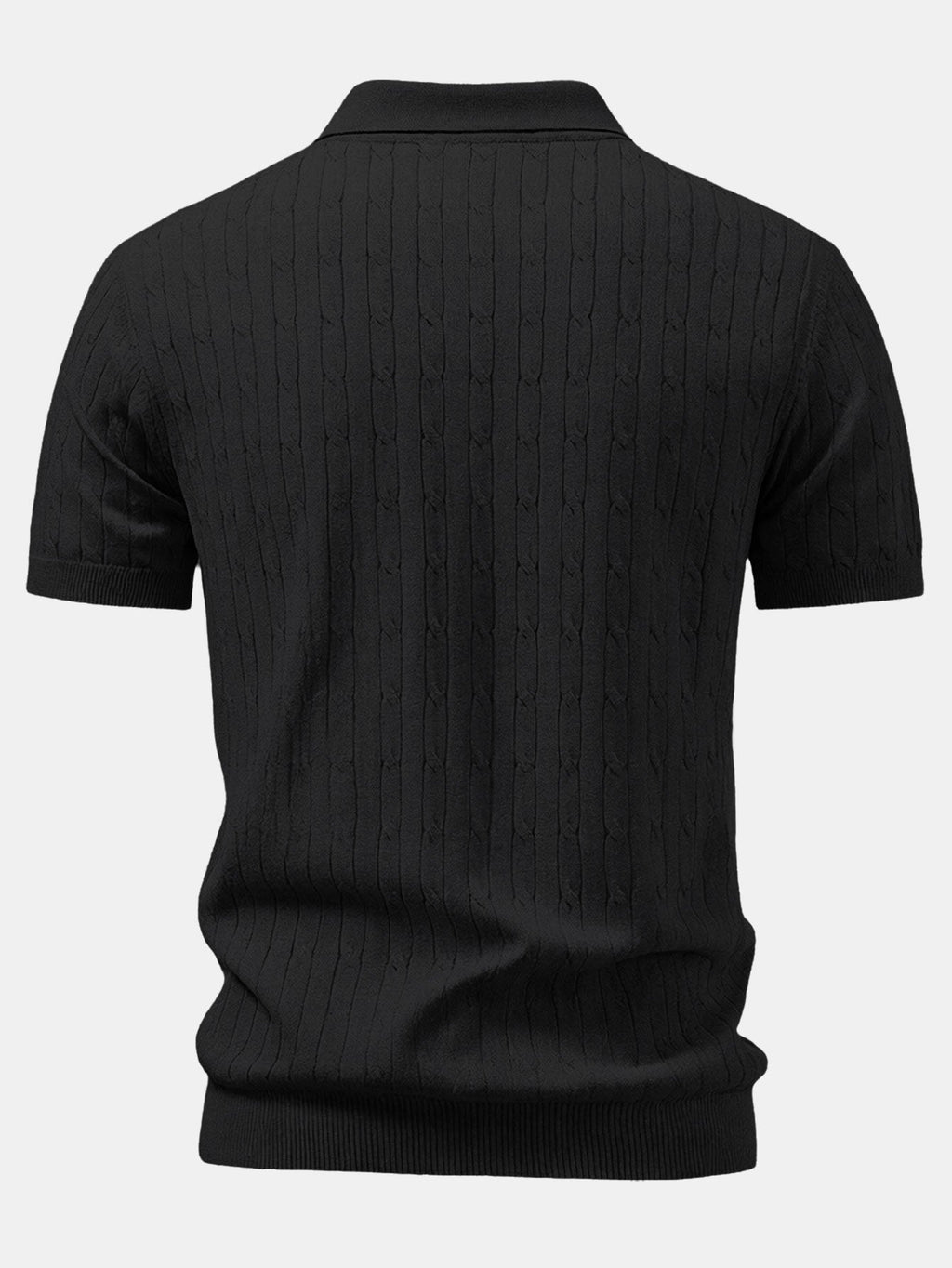 Twisted Jacquard Zipper Knit Polo & Slim Fit Tapered Trousers
