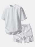 Relax Fit Twisted Jacquard T-Shirt & 7″ Shorts Set
