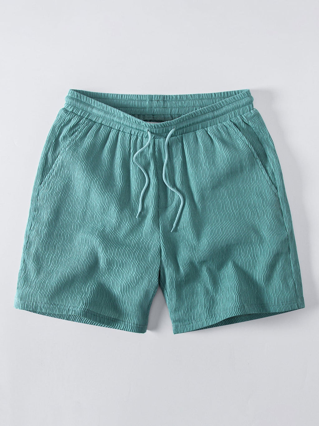 Textured Seersucker Short Sleeve Shirt & Drawstring 6“ Shorts Set