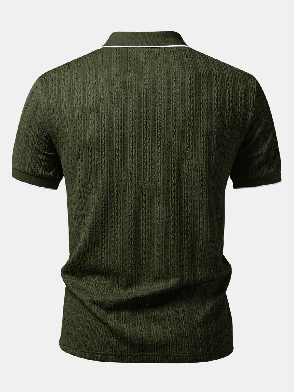 Geometric Jacquard Johnny Collar Polo & Slim Fit Tapered Trousers