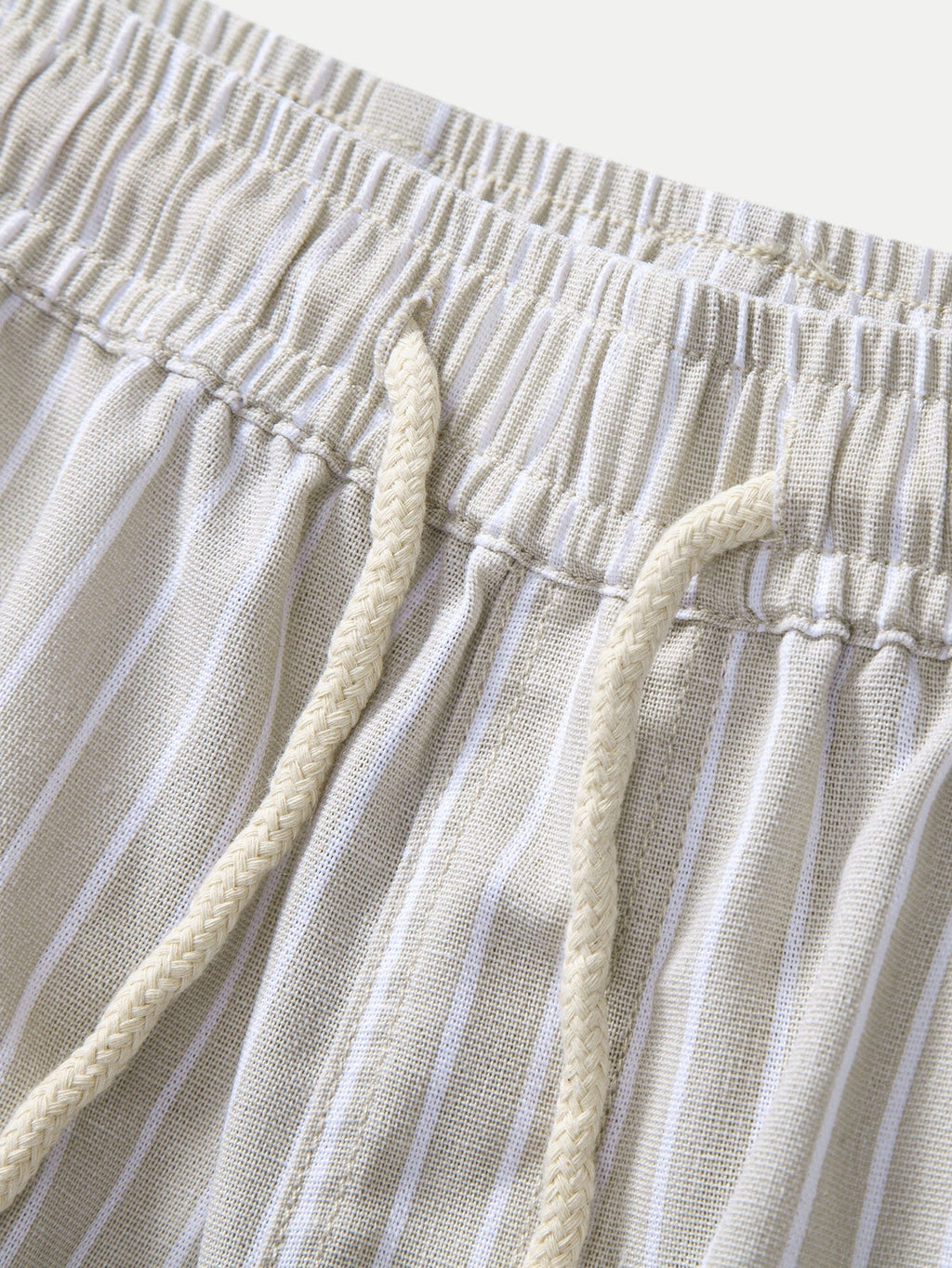 Linen Rayon Blend Button Up Shirt & Stripe Straight Leg Linen Pants