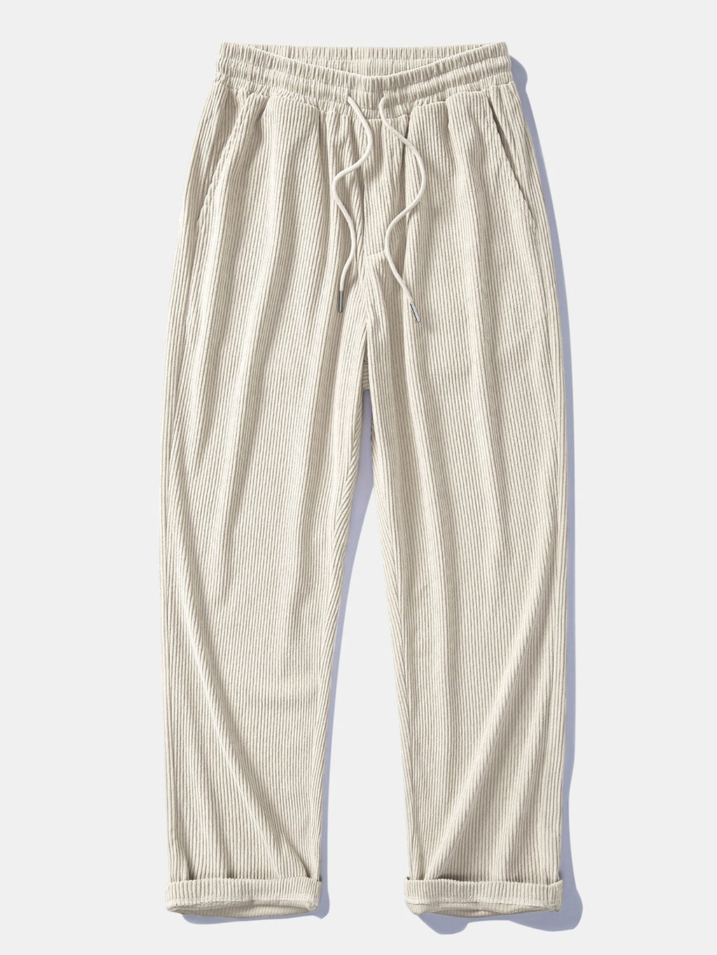 Relax Fit Contrast Corduroy Polo Collar Sweatshirt & Straight Leg Corduroy Pants