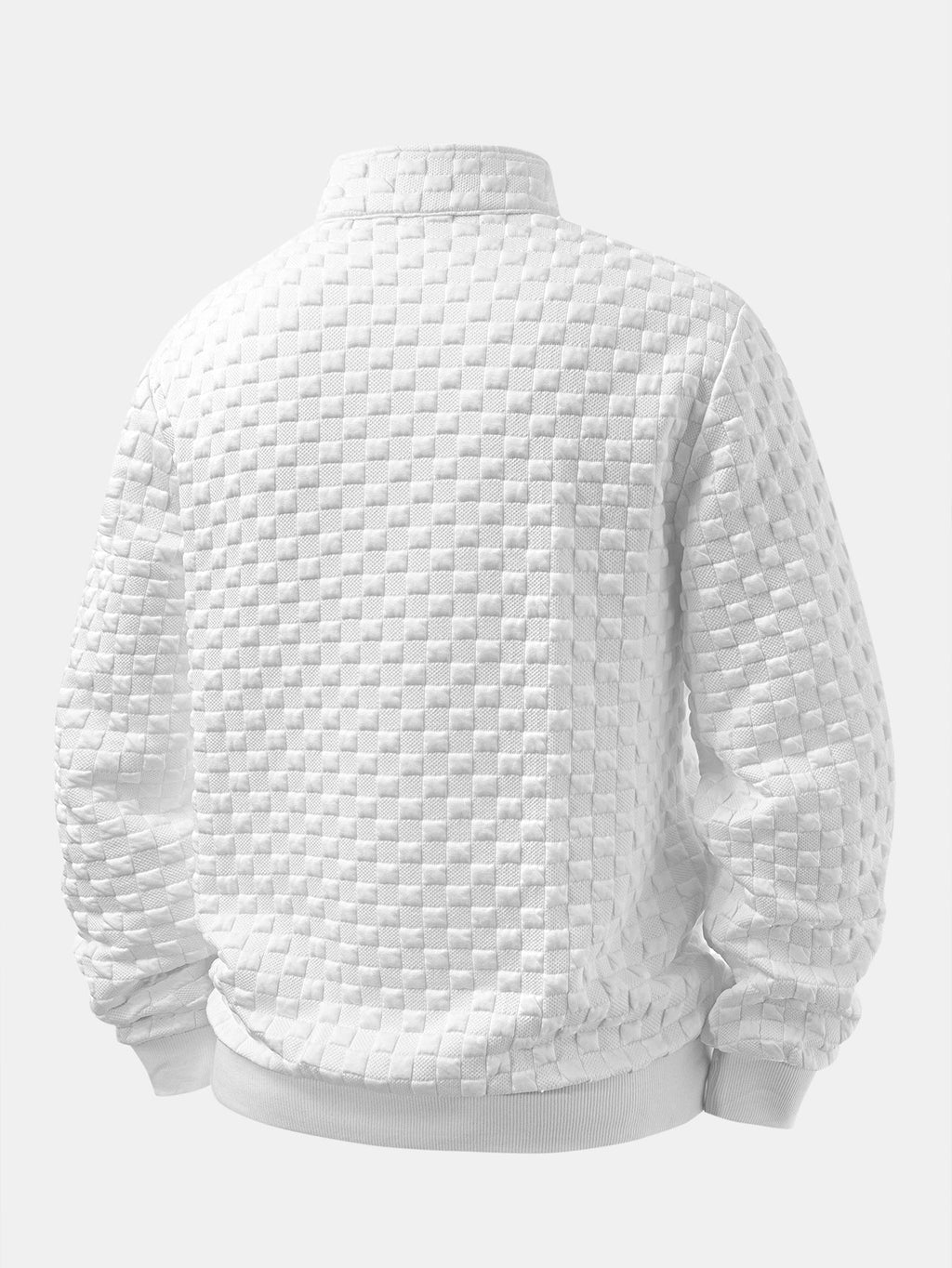 Checkerboard Jacquard Quarter Zip Sweatshirt & Jogger Pants