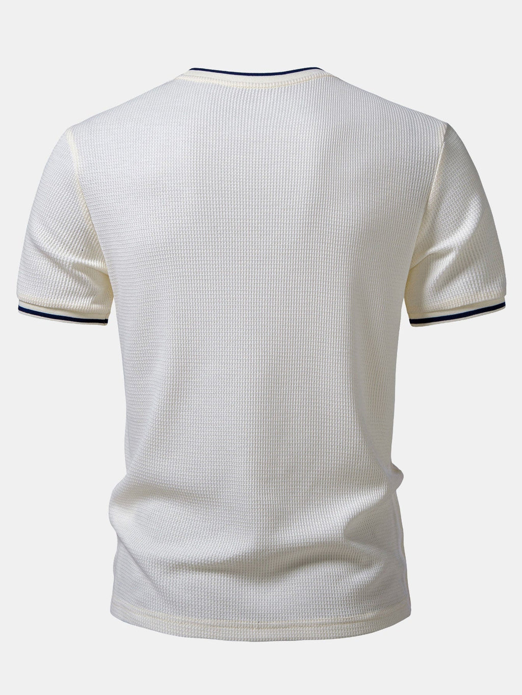 Contrast Trim Waffle Ringer T-Shirt & Elastic Waist Chino Shorts