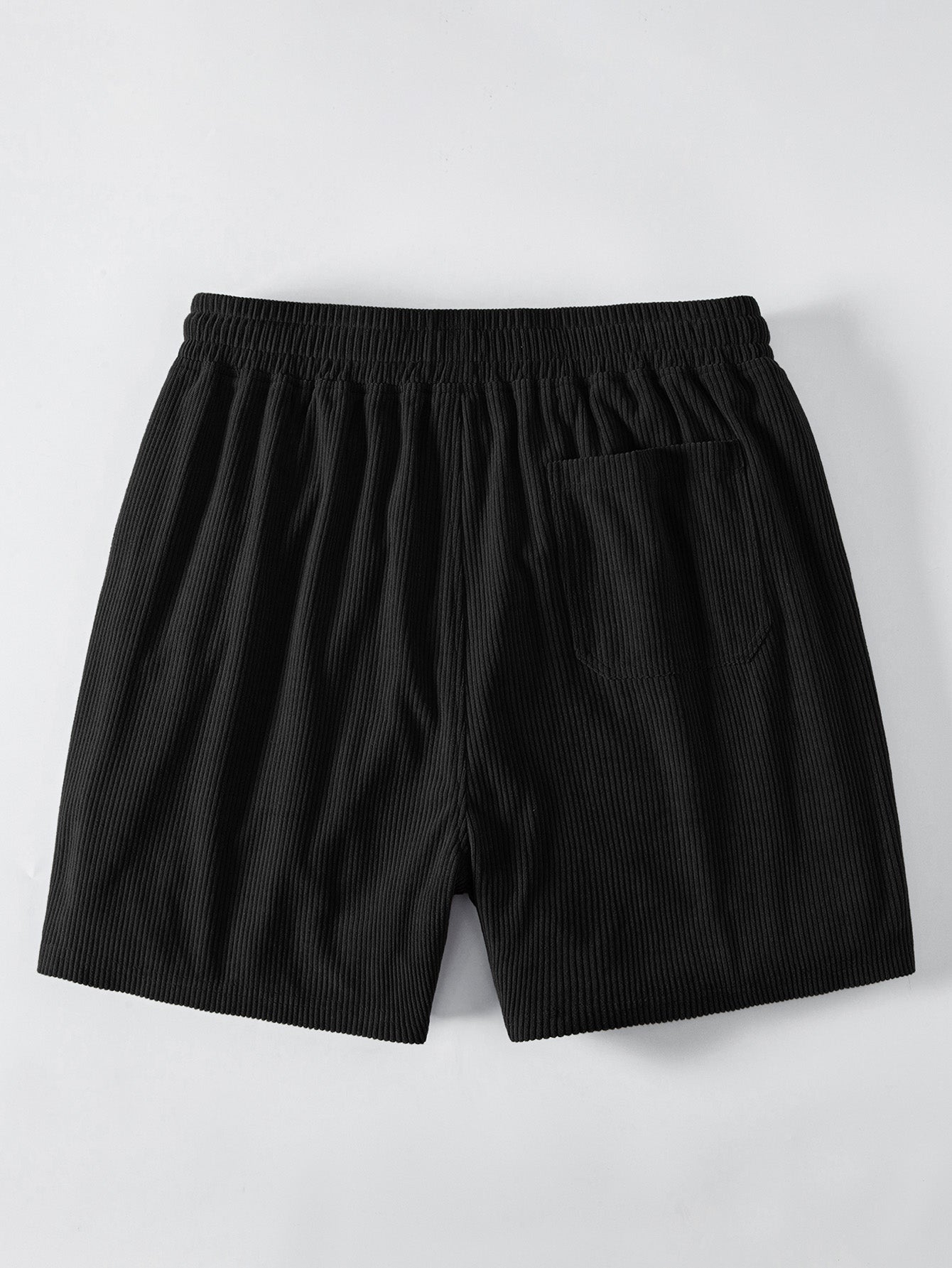 Los Angeles Print Contrast Ringer T-Shirt & 5" Drawstring  Corduroy Shorts