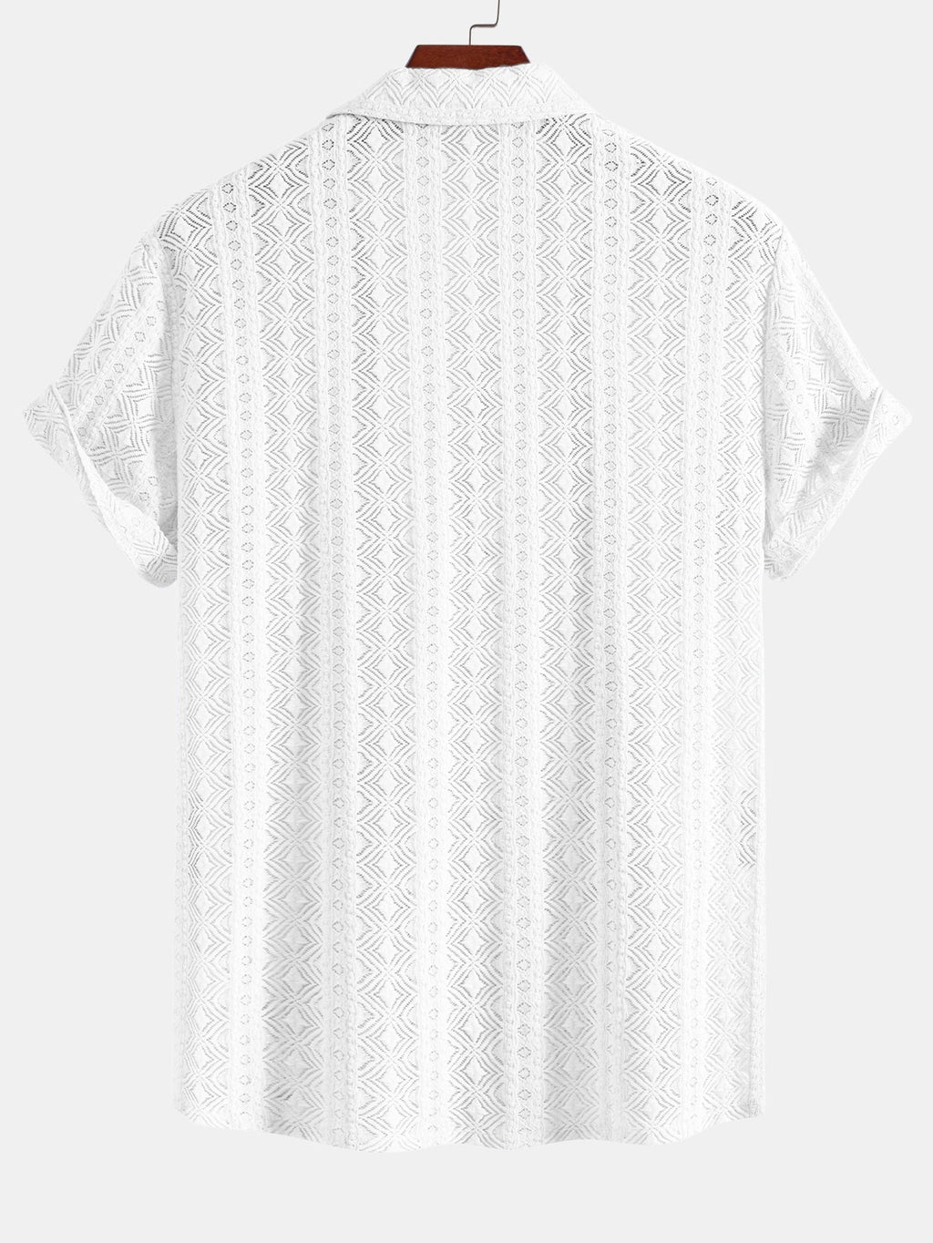 Geometric Jacquard Cuban Shirt & Crinkle Textured Drawstring 5" Shorts