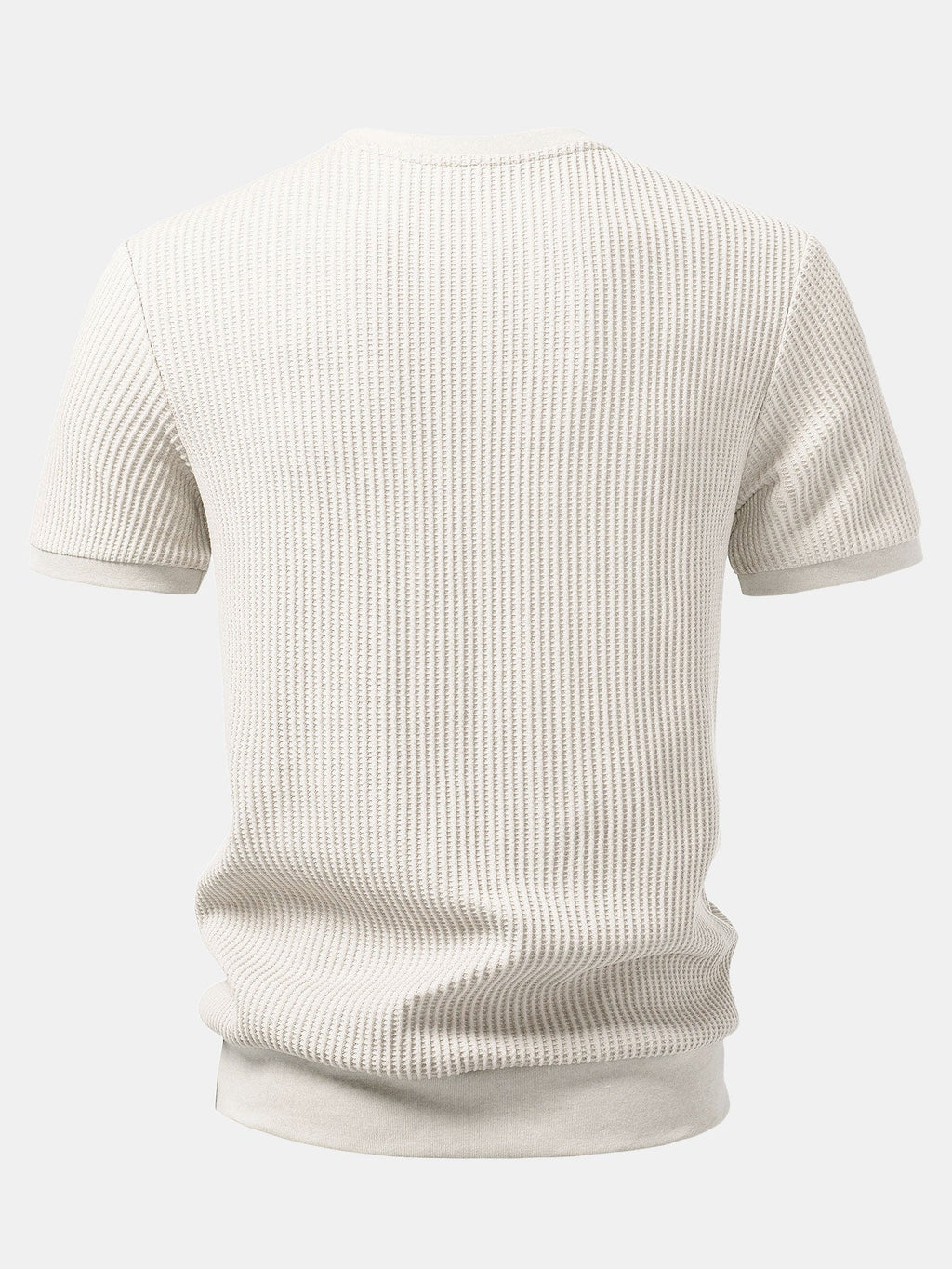 Waffle Ribbed Hem T-Shirt & Drawstring Knitted Waffle Pants