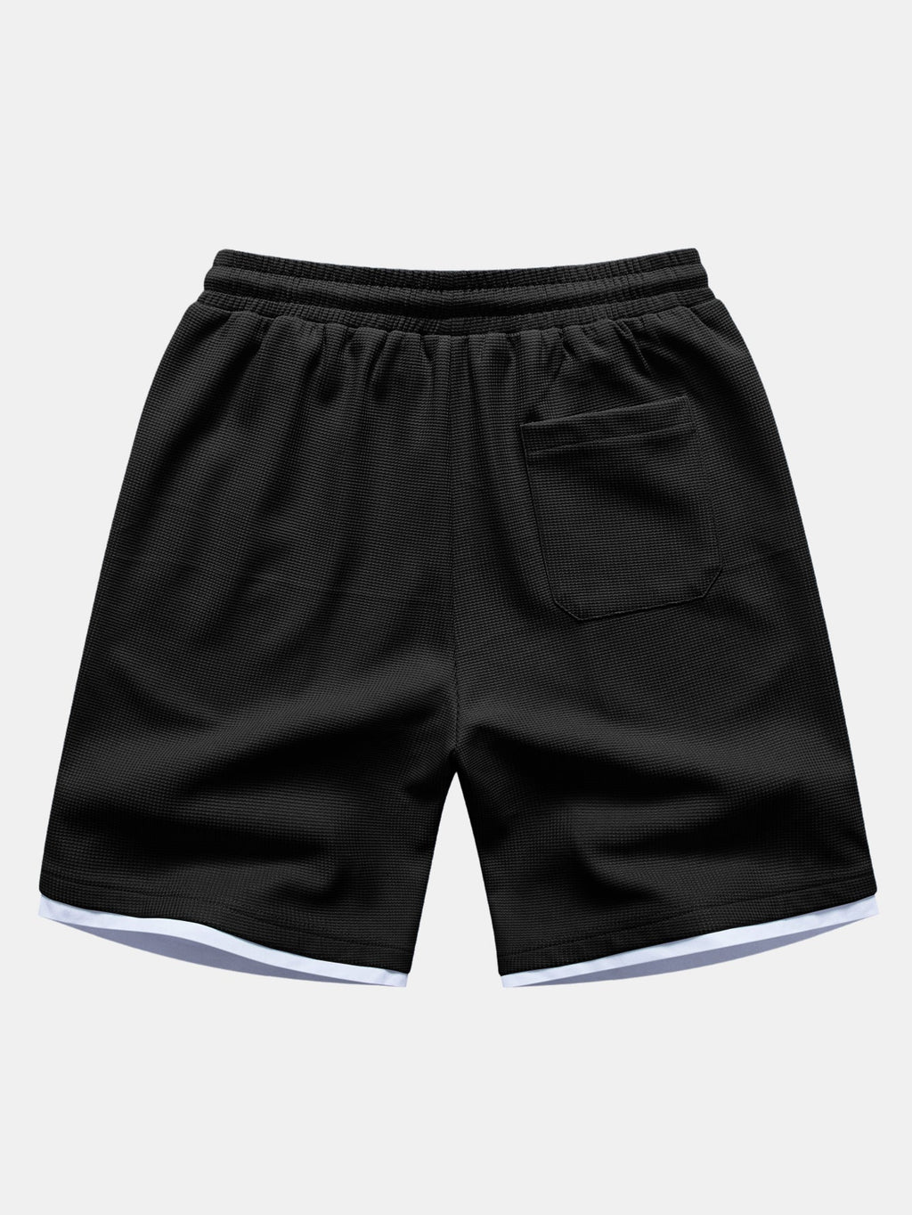 Relax Fit 2 In 1 Notched Collar Waffle T-Shirt & Waffle 7″‌ Shorts