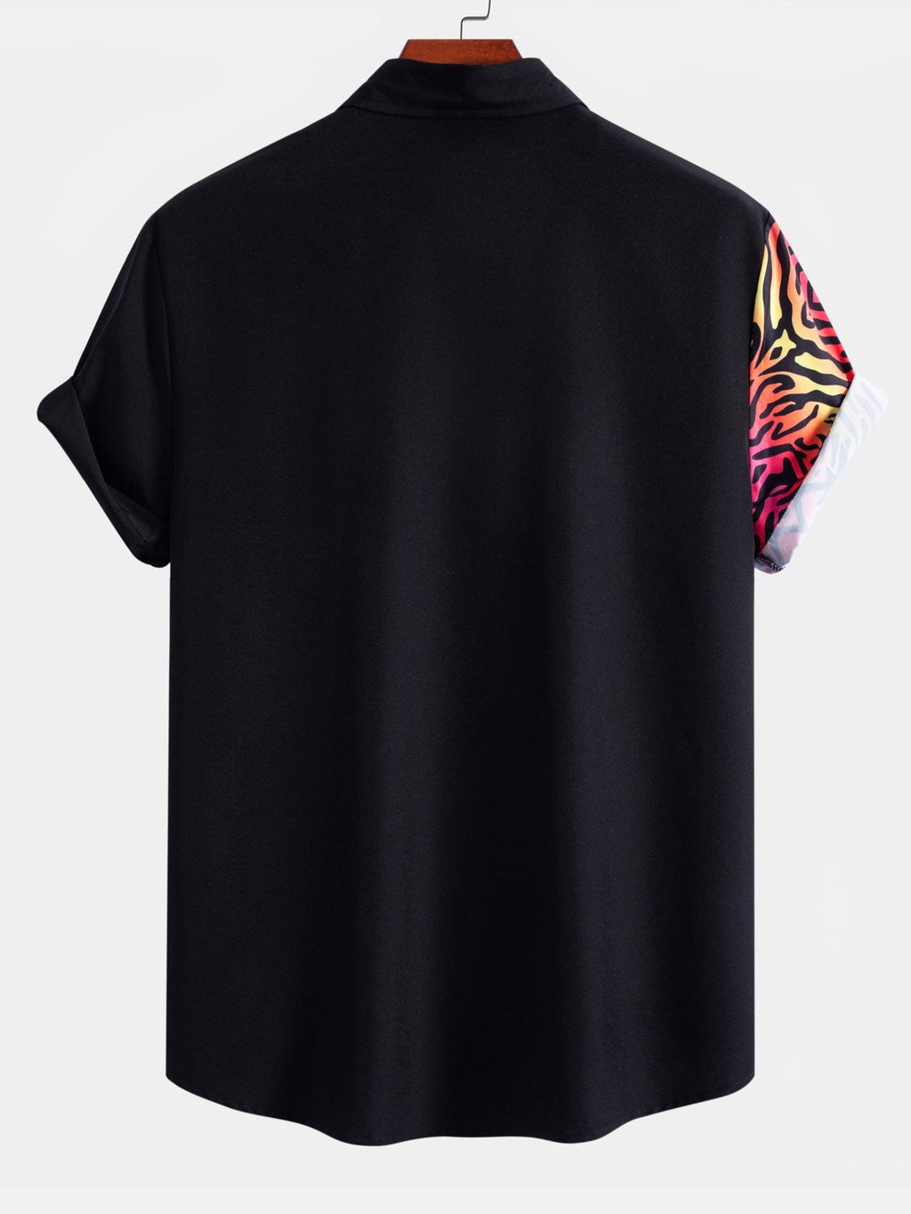 Tiger Patchwork Button Up Shirt & Swim Shorts