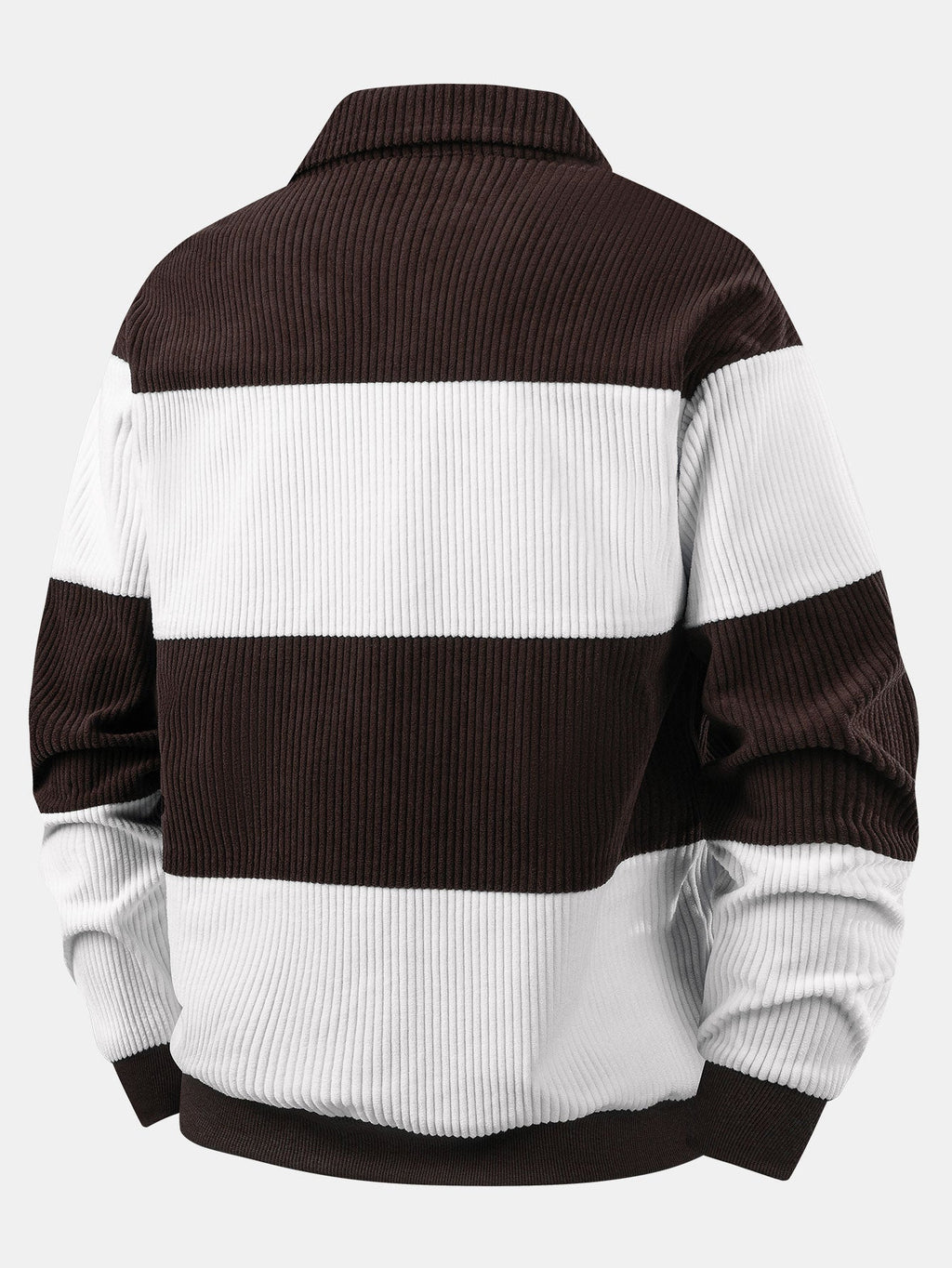 Contrast Corduroy Polo Sweatshirt & Corduroy Jogger Pants