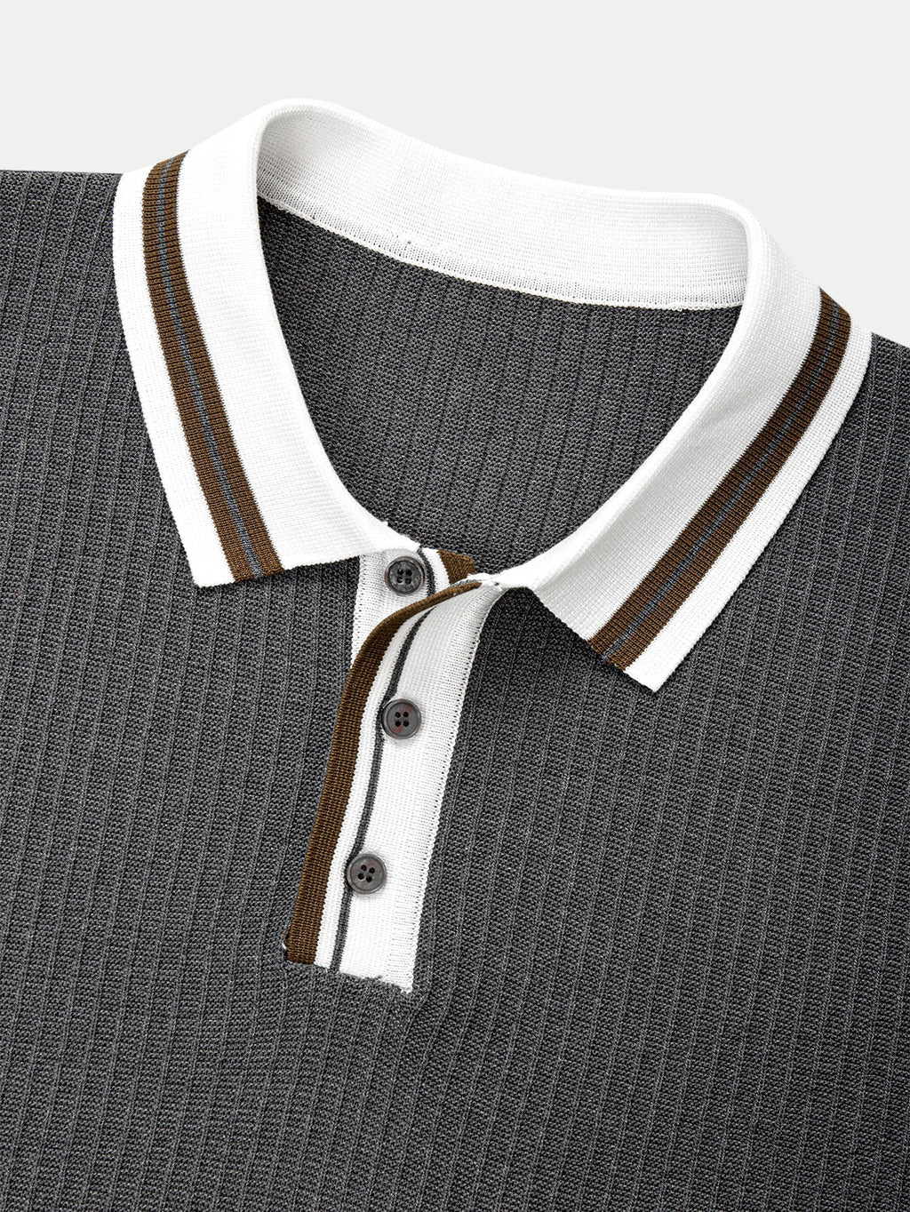 Contrast Trim Knit Polo Shirt & Slim Fit Tapered Trousers