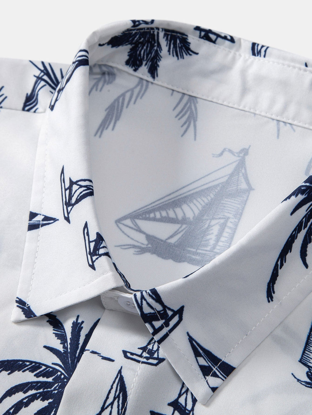 Ilha Sailing Print Button Up Shirt & Vertical Striped String Swims
