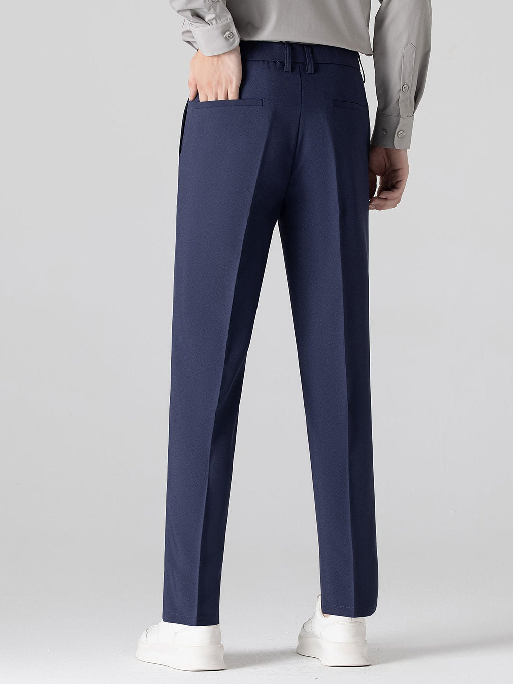 Stripe Waffle Johnny Collar Polo & Slim Fit Tapered Trousers