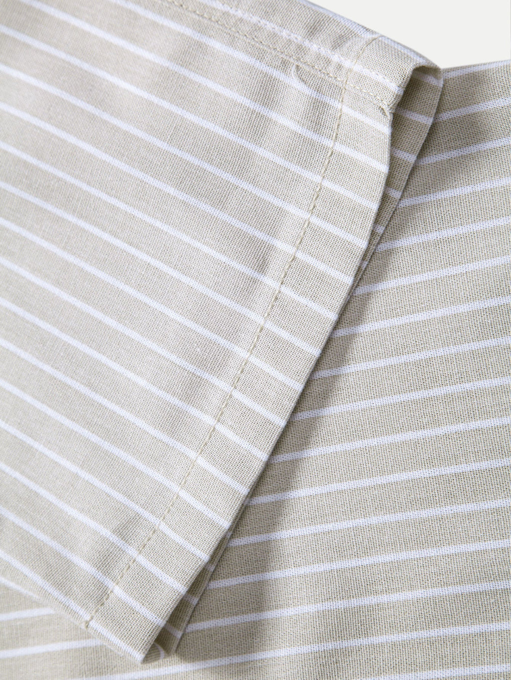 Linen Rayon Blend Button Up Shirt & Stripe Straight Leg Linen Pants