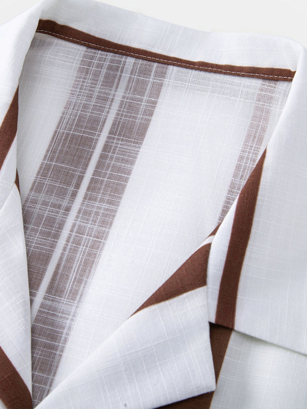 Linen Look Stripe Cuban Shirt & Straight Leg Linen Pants