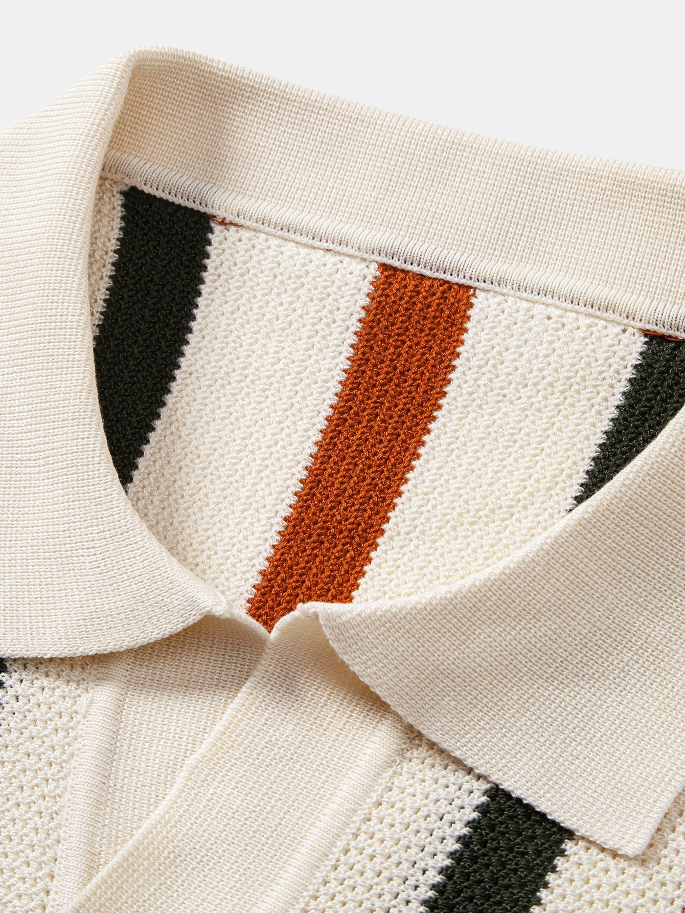 Stripe V Neck Knit Polo & Knit Short