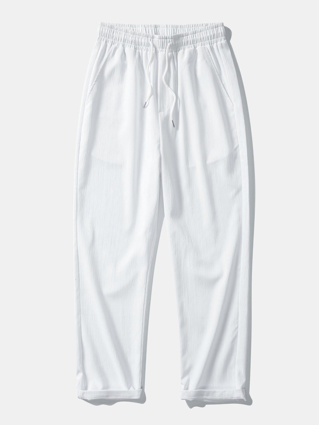 Geometric Jacquard Button Up Shirt & Crinkle Textured Straight Leg Pants