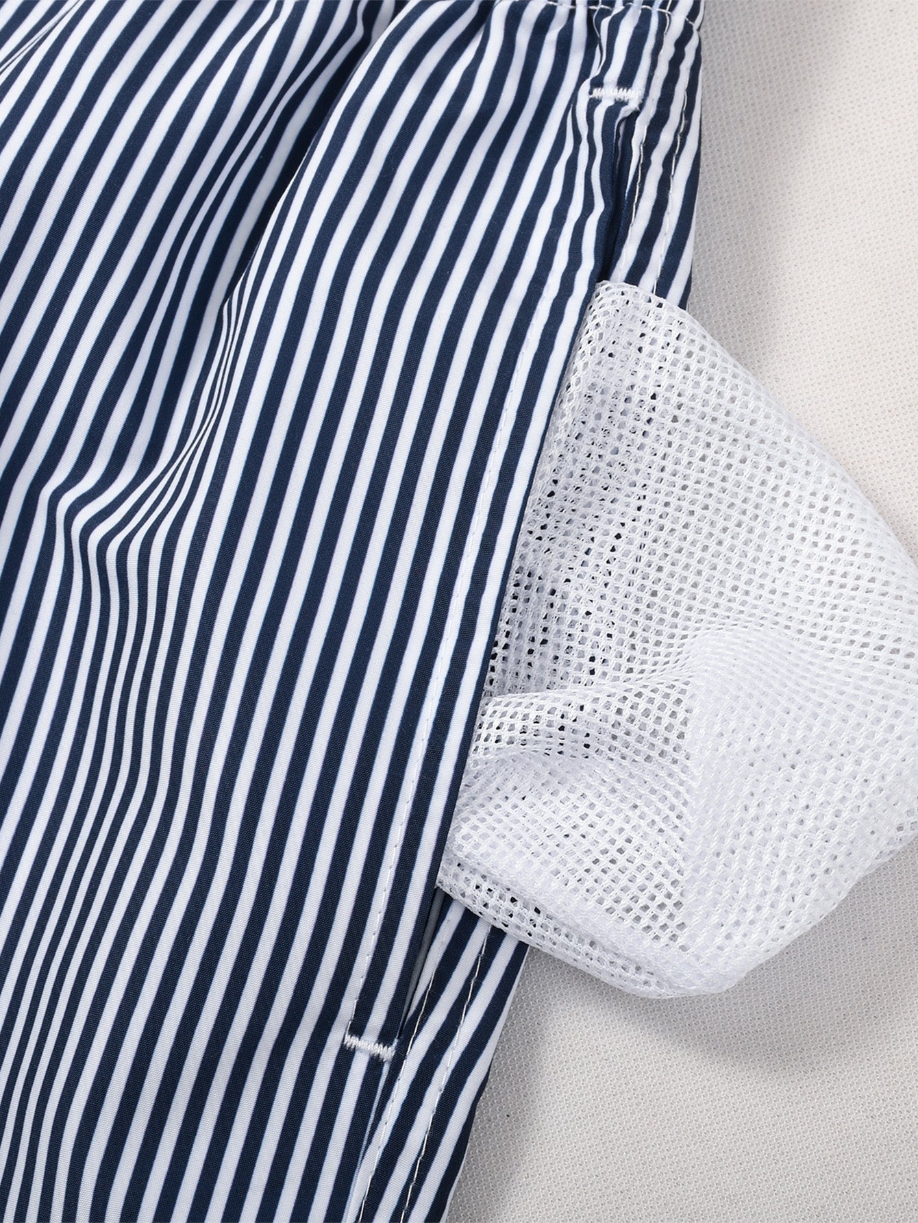 Ilha Sailing Print Button Up Shirt & Vertical Striped String Swims