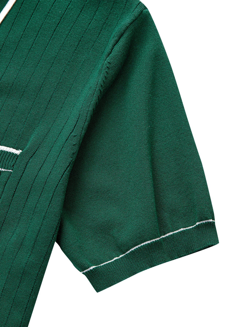 Contrast Trim Ribbed Knit Shirt & Slim Fit Tapered Trousers