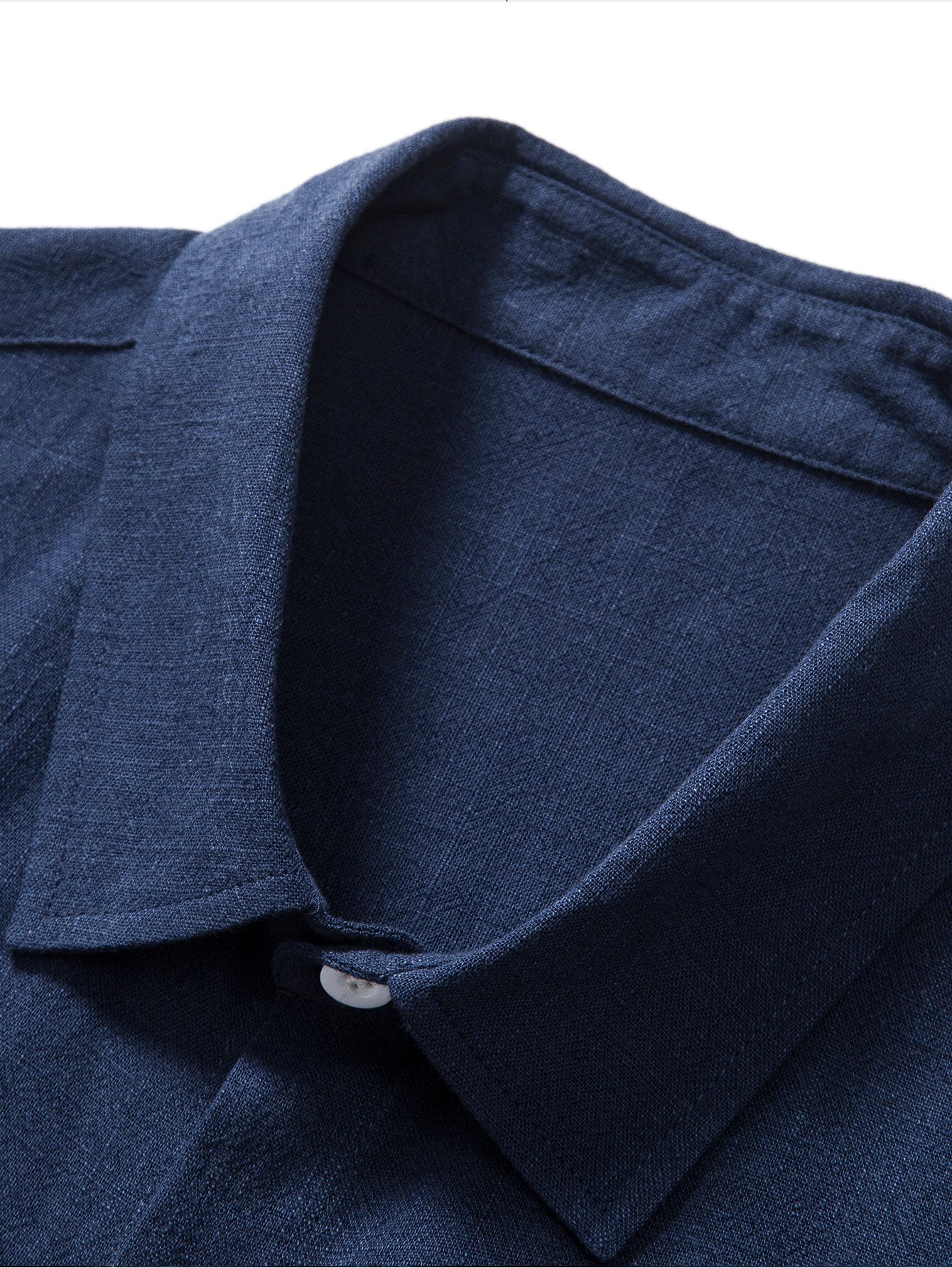 Linen Rayon Blend Button Up Shirt & Stripe Straight Leg Linen Pants