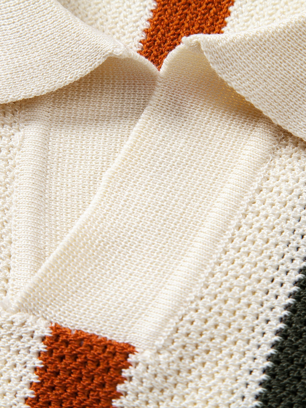 Stripe V Neck Knit Polo & Knit Short