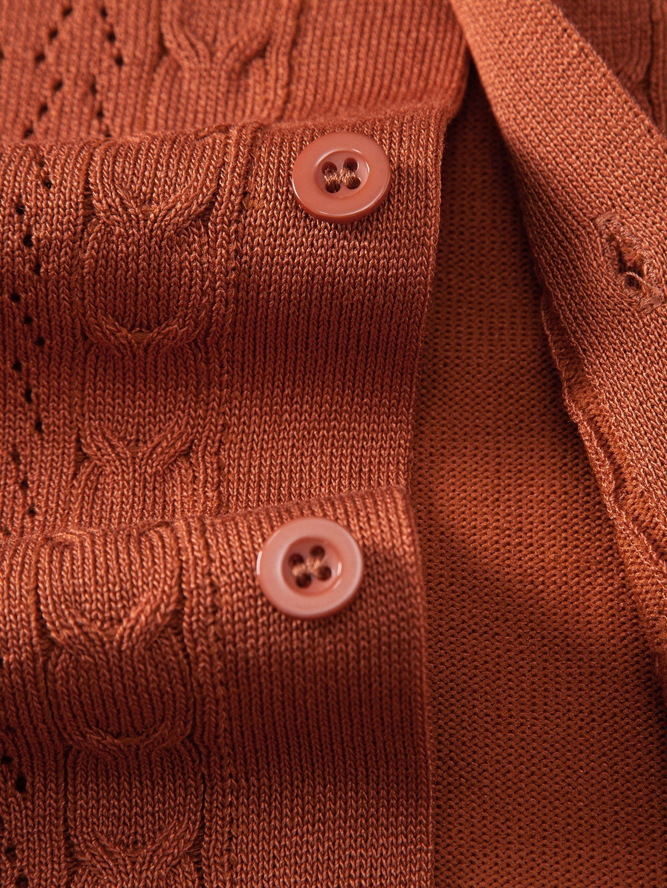 Twisted Jacquard Button Up Knit Shirt & Straight Leg Linen Pants