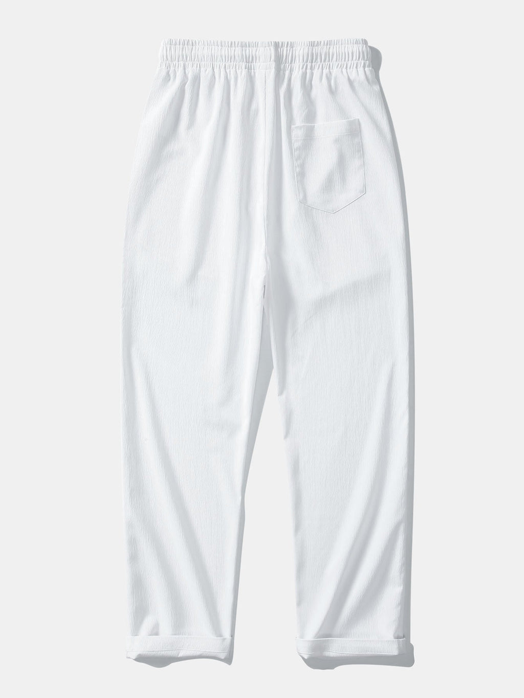 Cotton Blend Striped Button Up Shirt & Crinkle Textured Straight Leg Pants