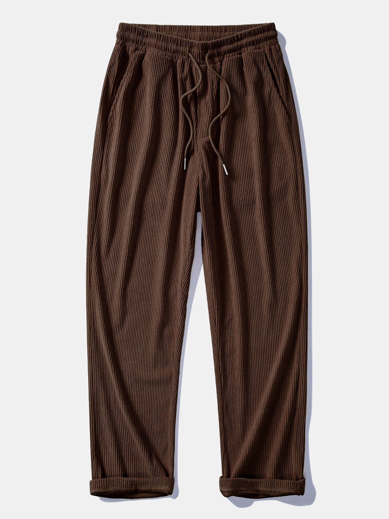 Relax Fit Quarter Zip Ethnic Geometric Patchwork Teddy Sweatshirt & Straight Leg Corduroy Pants