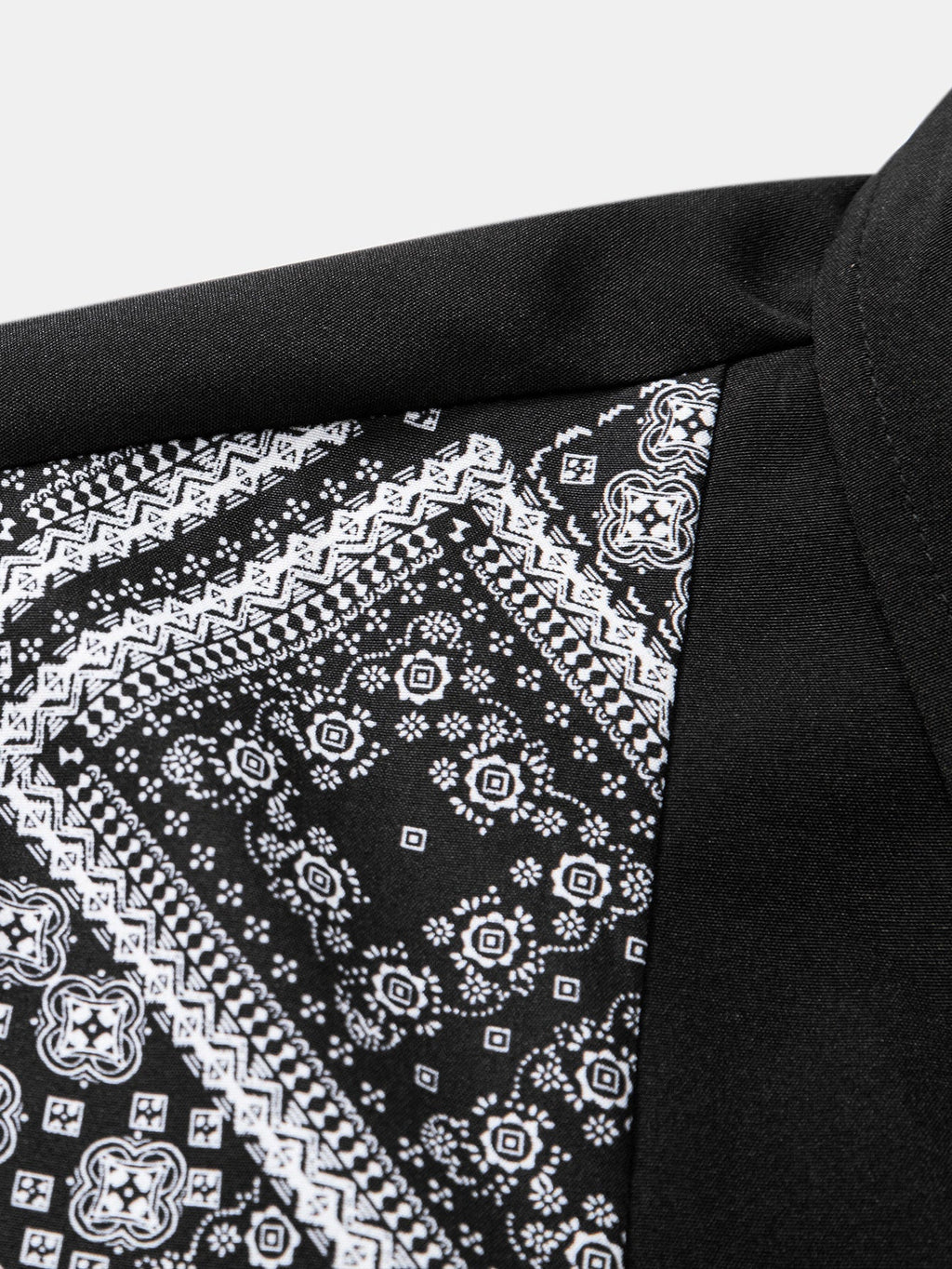 Paisley Print Patchwork Button Up Shirt & Swim Shorts