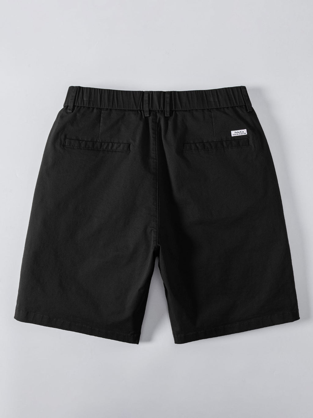 Contrast Trim Ribbed Johnny Collar Knit Polo & Elastic Waist Chino Shorts