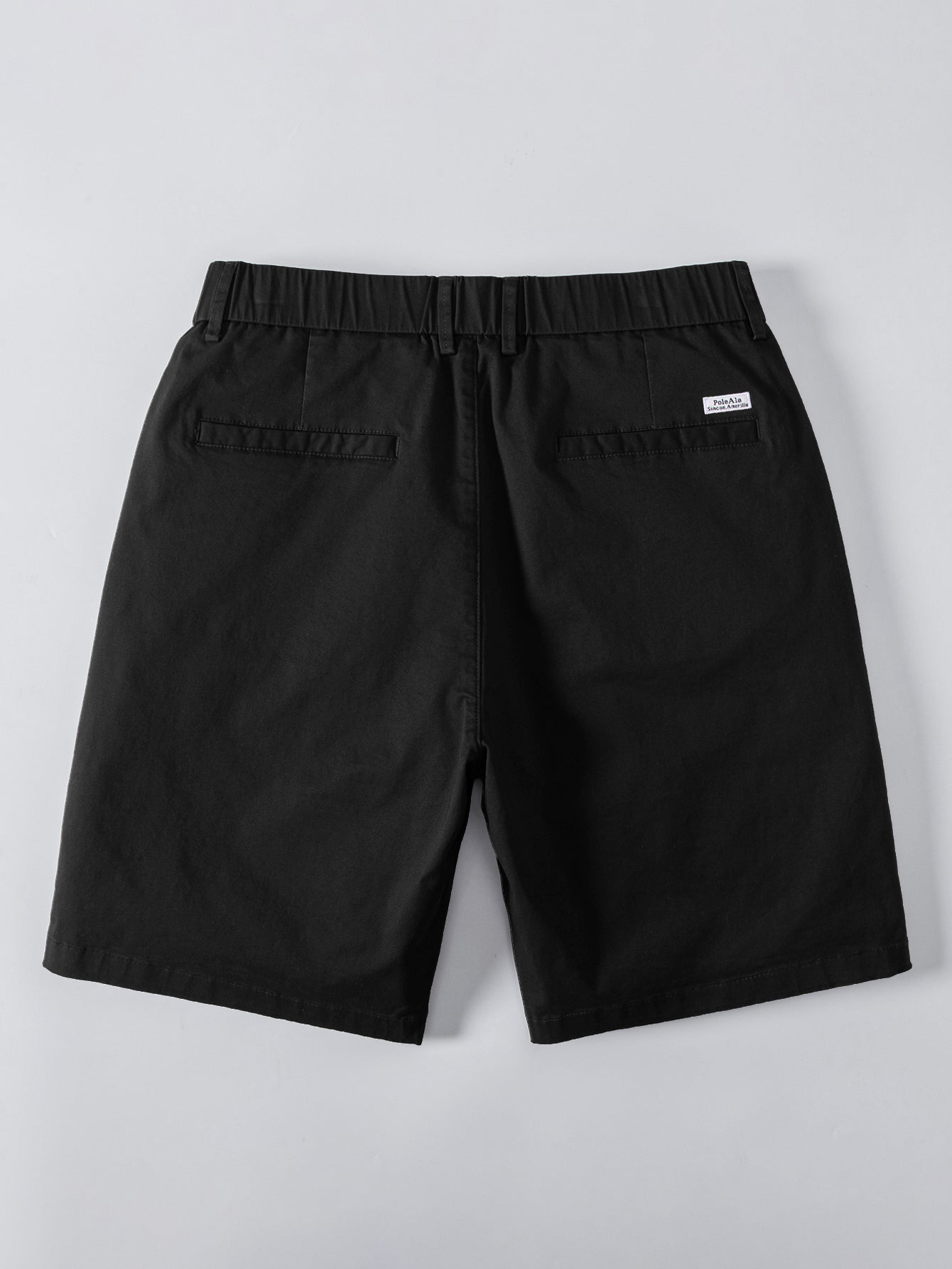 Contrast Trim Zipper Knit Polo Shirt & Elastic Waist Chino Shorts