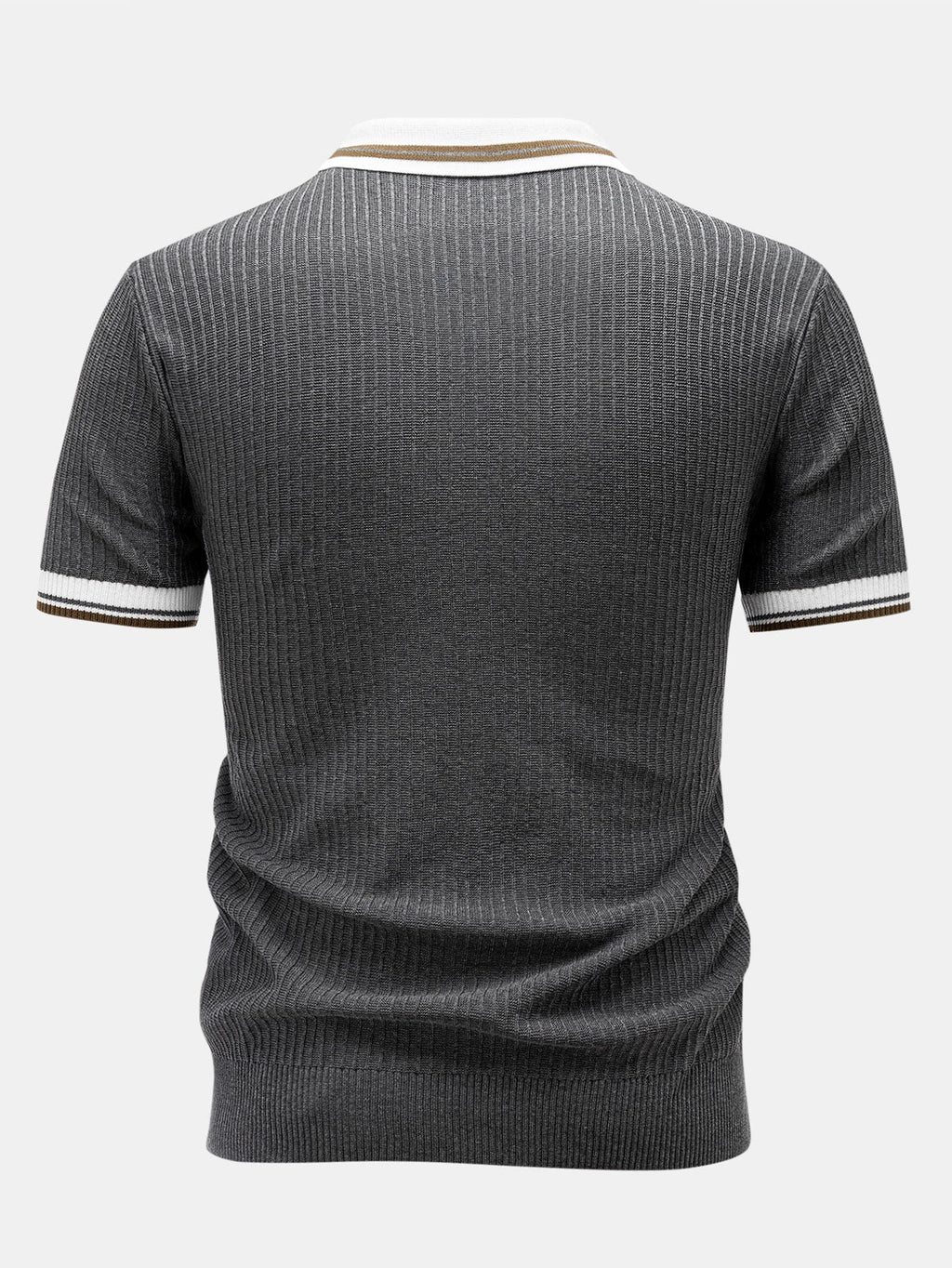 Contrast Trim Knit Polo Shirt & Slim Fit Tapered Trousers