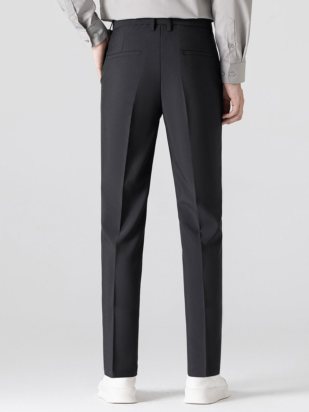 Contrast Textured Johnny Collar Knit Polo & Slim Fit Tapered Trousers