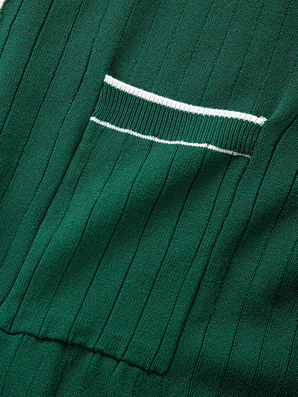 Contrast Trim Ribbed Knit Shirt & Slim Fit Tapered Trousers