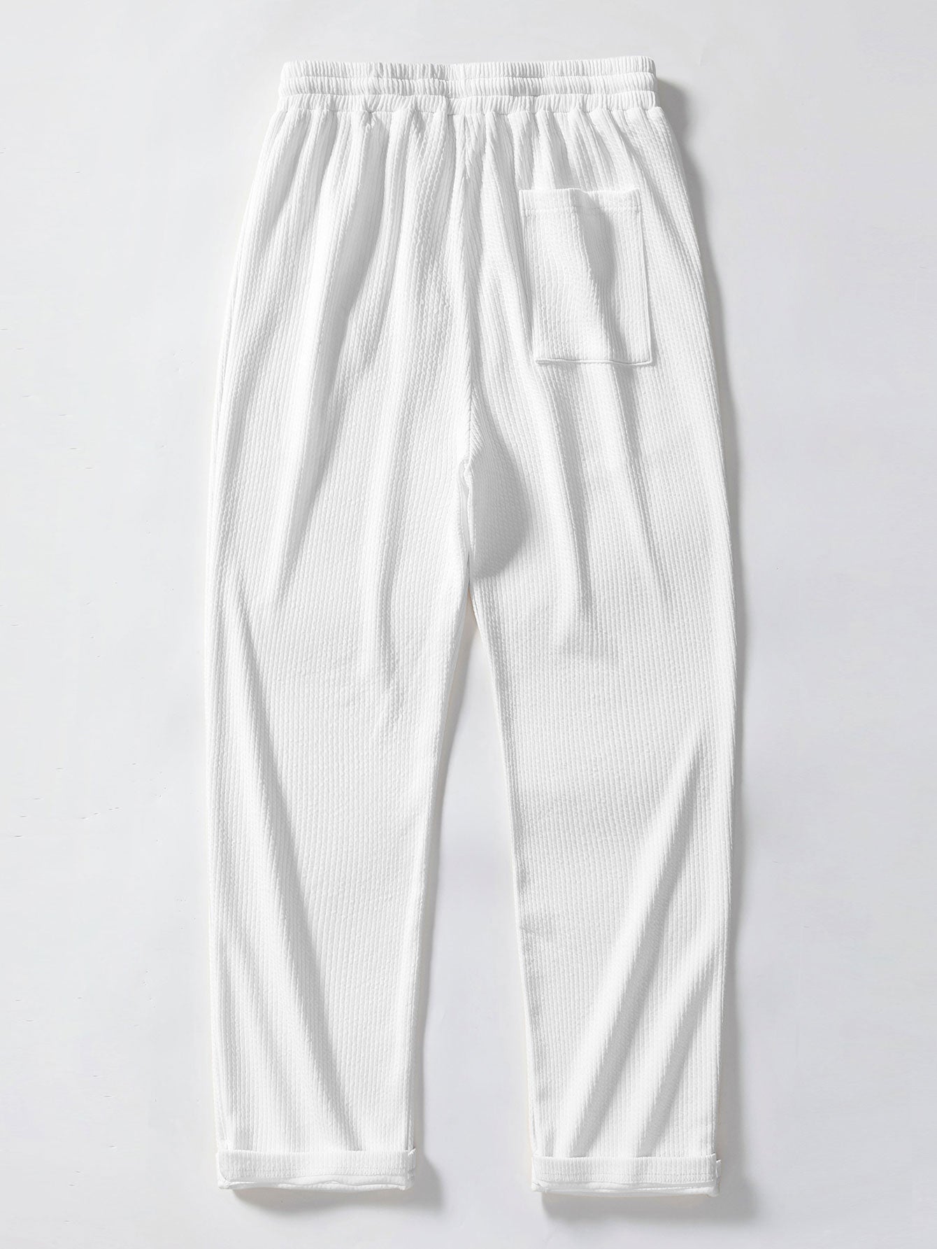 Stripe Johnny Collar Knit Polo & Straight Leg Ribbed Pants