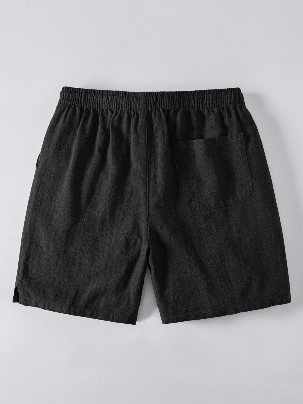 Geometric Jacquard Eyelet Cuban Shirt & Linen Blend Drawstring 7" Shorts