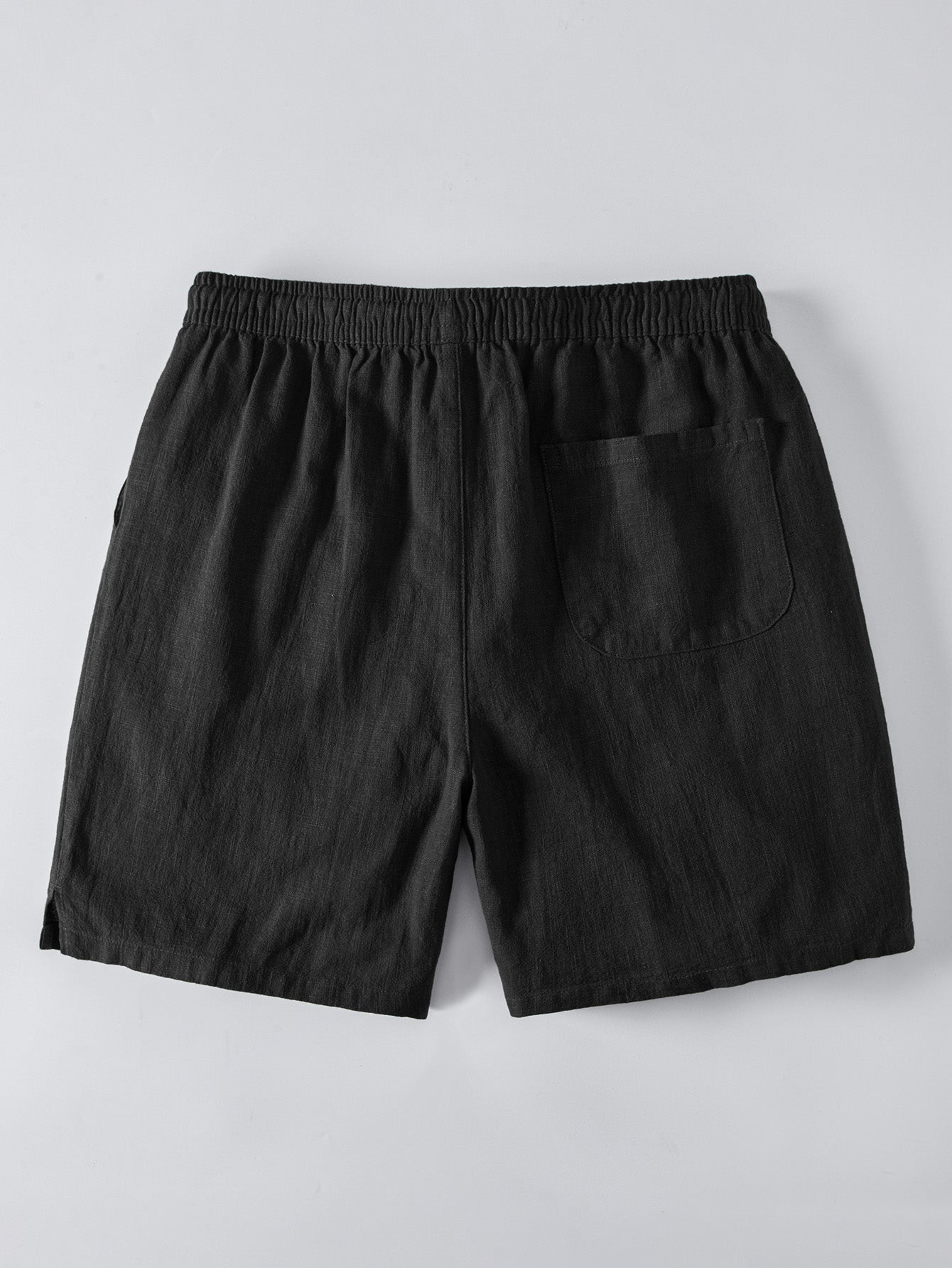 Geometric Jacquard Eyelet Cuban Shirt & Linen Blend Drawstring 7" Shorts