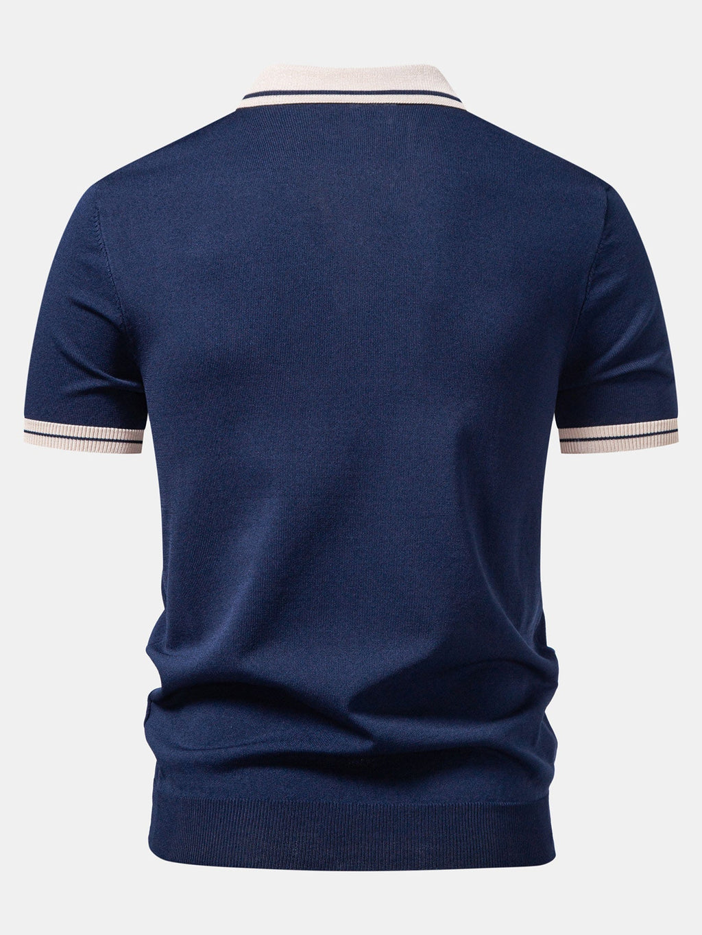 Contrast Trim Zipper Knit Polo & Slim Fit Tapered Trousers