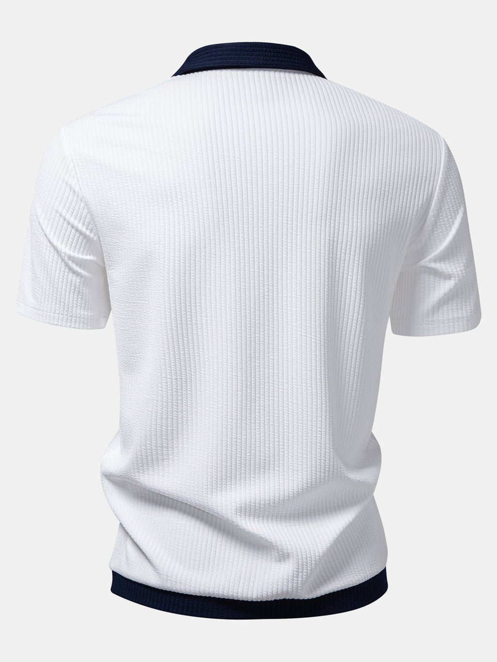Contrast Ribbed Button Up Shirt & Straight Leg Ribbed Pants