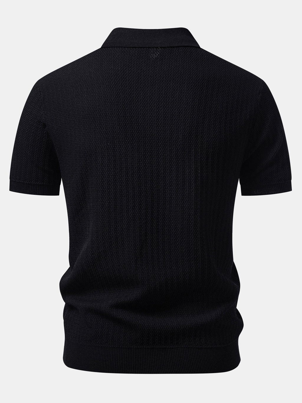 Contrast Textured Knit Polo & Slim Fit Tapered Trousers